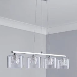 Alternative view of Dunelm Erie 4 Light Bar Glass Diner Ceiling Fitting