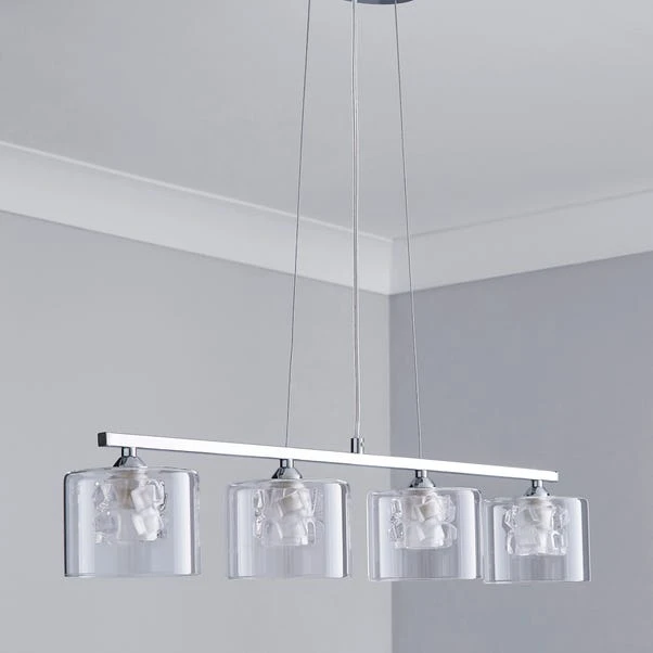 Dunelm Erie 4 Light Bar Glass Diner Ceiling Fitting 2 Dunelm Erie 4 Light Bar Glass Diner Ceiling Fitting - Image 2