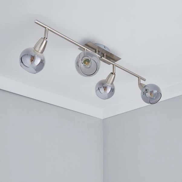 Dunelm Tia 4 Light Nickel Spotlight Bar 2 Dunelm Tia 4 Light Nickel Spotlight Bar - Image 2