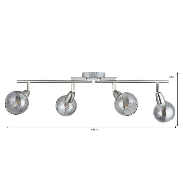 Dunelm Tia 4 Light Nickel Spotlight Bar 6 Dunelm Tia 4 Light Nickel Spotlight Bar - Image 6