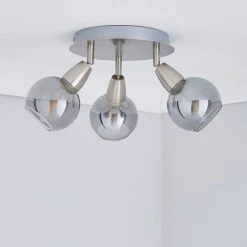 Alternative view of Dunelm Tia 3 Light Nickel Spotlight
