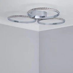 Alternative view of Dunelm Oraylia 3 Light Integrated LED Hoops Jewel Chrome Ceiling Fitting