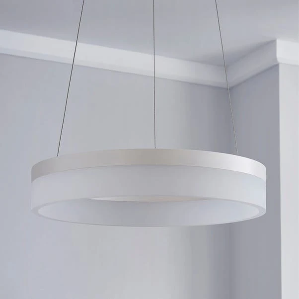 Dunelm Mickie 1 Light Integrated LED Hoop White Ceiling Fitting 2 Dunelm Mickie 1 Light Integrated LED Hoop White Ceiling Fitting - Image 2