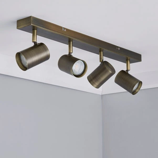 Dunelm Newark 4 Light Antique Bronze Spotlight Bar 2 Dunelm Newark 4 Light Antique Bronze Spotlight Bar - Image 2