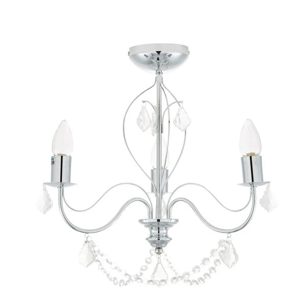 Dunelm Elizabeth 3 Light Bathroom Chrome Chandelier 5 Dunelm Elizabeth 3 Light Bathroom Chrome Chandelier - Image 5