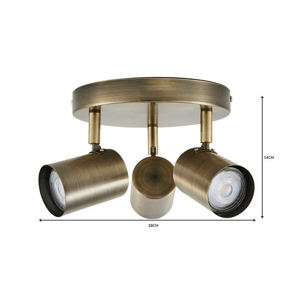 Dunelm Newark 3 Light Antique Bronze Spotlight 6 Dunelm Newark 3 Light Antique Bronze Spotlight - Image 6