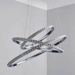 Alternative view of Dunelm Cali 3 Light Integrated LED Hoop Crystal Ceiling Fitting