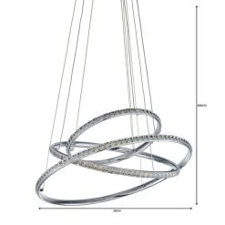 Dunelm Cali 3 Light Integrated LED Hoop Crystal Ceiling Fitting -Lava Lamp Shop 1000149123 alt06