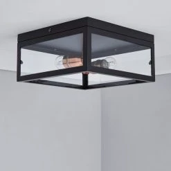 Alternative view of Dunelm Aneska 2 Light Black And Copper Flush Ceiling Fitting