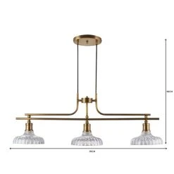 Dunelm Colt 3 Light Diner Antique Brass Ceiling Fitting -Lava Lamp Shop 1000149131 alt06