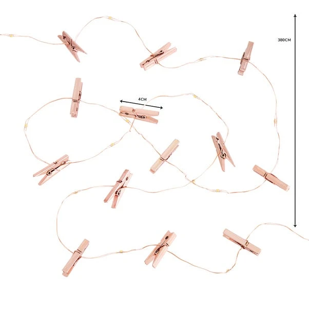 Dunelm Photo Peg 16 Copper String Lights 6 Dunelm Photo Peg 16 Copper String Lights - Image 6