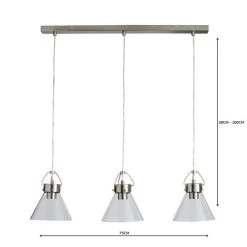 Dunelm Delavin 3 Light Glass Diner Ceiling Fitting -Lava Lamp Shop 1000157749 alt04