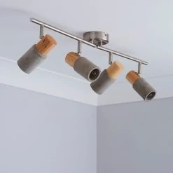 Alternative view of Dunelm Inka 4 Light Concrete Wood Spotlight Bar