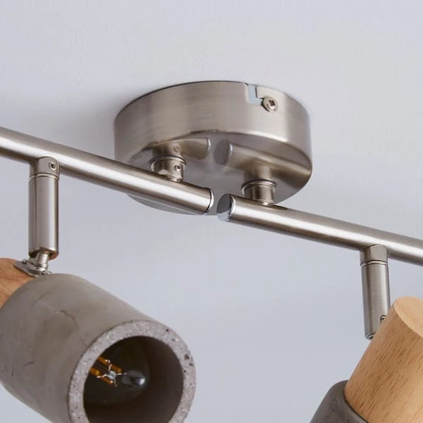 Dunelm Inka 4 Light Concrete Wood Spotlight Bar 4 Dunelm Inka 4 Light Concrete Wood Spotlight Bar - Image 4
