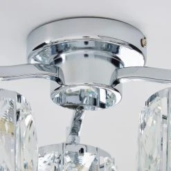 Dunelm Kleio 3 Light Glass Chrome Semi-Flush Ceiling Fitting -Lava Lamp Shop 1000157757 alt03