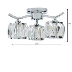 Dunelm Kleio 3 Light Glass Chrome Semi-Flush Ceiling Fitting -Lava Lamp Shop 1000157757 alt04