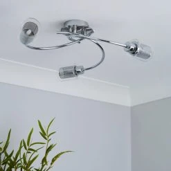 Dunelm Grace 3 Light Chrome Semi-Flush Ceiling Fitting -Lava Lamp Shop 1000157758 alt01