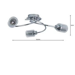 Dunelm Grace 3 Light Chrome Semi-Flush Ceiling Fitting -Lava Lamp Shop 1000157758 alt04