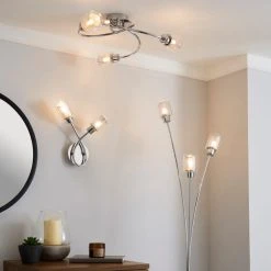 Dunelm Grace 3 Light Chrome Semi-Flush Ceiling Fitting -Lava Lamp Shop 1000157758 alt08