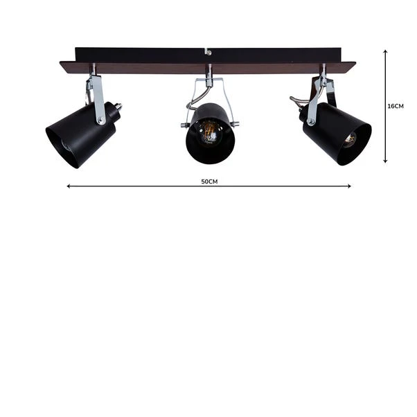 Dunelm Johan 3 Light Black Spotlight Bar 5 Dunelm Johan 3 Light Black Spotlight Bar - Image 5