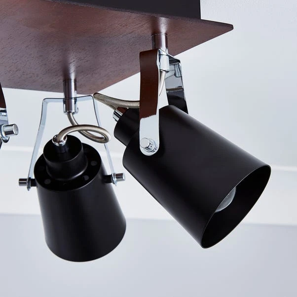 Dunelm Johan 4 Light Black Spotlight 3 Dunelm Johan 4 Light Black Spotlight - Image 3