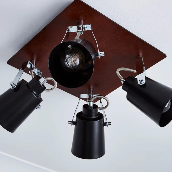 Dunelm Johan 4 Light Black Spotlight 4 Dunelm Johan 4 Light Black Spotlight - Image 4