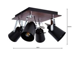 Dunelm Johan 4 Light Black Spotlight 10 Dunelm Johan 4 Light Black Spotlight -Lava Lamp Shop 1000157760 alt04