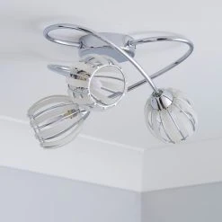 Alternative view of Dunelm Rosa 3 Light Chrome Semi-Flush Ceiling Fitting