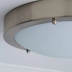 Dunelm Pluto 1 Light Frosted Glass Flush Ceiling Fitting -Lava Lamp Shop 1000157765 alt02