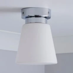 Alternative view of Dunelm Delavin 1 Light Pendant Frosted Glass Flush Ceiling Fitting