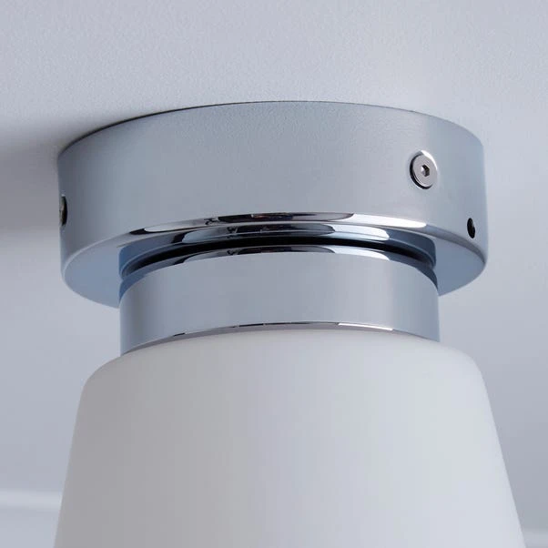 Dunelm Delavin 1 Light Pendant Frosted Glass Flush Ceiling Fitting 4 Dunelm Delavin 1 Light Pendant Frosted Glass Flush Ceiling Fitting - Image 4