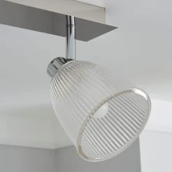 Dunelm Bremont 2 Light Ribbed Glass Bathroom Spotlight -Lava Lamp Shop 1000157769 alt02