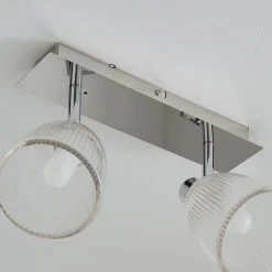 Dunelm Bremont 2 Light Ribbed Glass Bathroom Spotlight -Lava Lamp Shop 1000157769 alt03