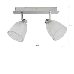 Dunelm Bremont 2 Light Ribbed Glass Bathroom Spotlight -Lava Lamp Shop 1000157769 alt04