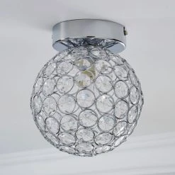 Alternative view of Dunelm Sphere 1 Light Pendant Flush Ceiling Fitting