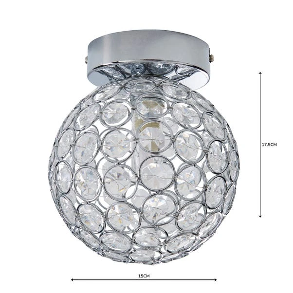 Dunelm Sphere 1 Light Pendant Flush Ceiling Fitting 5 Dunelm Sphere 1 Light Pendant Flush Ceiling Fitting - Image 5