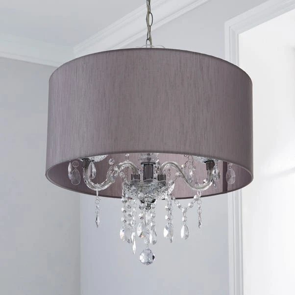 Dunelm Livia 3 Light Jewel Shaded Grey Chandelier 2 Dunelm Livia 3 Light Jewel Shaded Grey Chandelier - Image 2