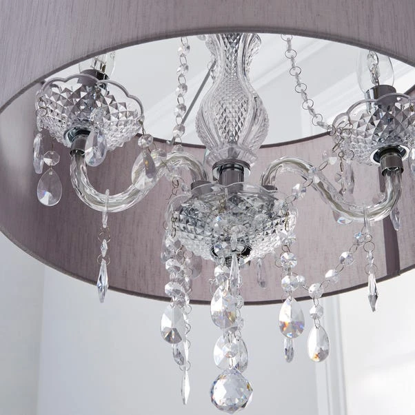 Dunelm Livia 3 Light Jewel Shaded Grey Chandelier 3 Dunelm Livia 3 Light Jewel Shaded Grey Chandelier - Image 3