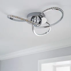 Alternative view of Dunelm Oria 3 Light Integrated LED Jewel Chrome Ceiling Fitting