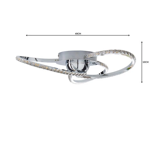 Dunelm Oria 3 Light Integrated LED Jewel Chrome Ceiling Fitting 5 Dunelm Oria 3 Light Integrated LED Jewel Chrome Ceiling Fitting - Image 5