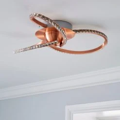 Dunelm Oria 3 Light Integrated LED Jewel Rose Gold Ceiling Fitting 6 Dunelm Oria 3 Light Integrated LED Jewel Rose Gold Ceiling Fitting -Lava Lamp Shop 1000158435 alt01