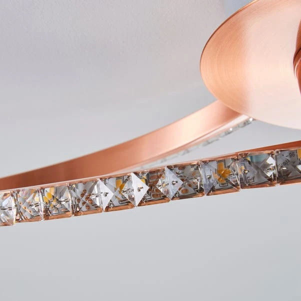 Dunelm Oria 3 Light Integrated LED Jewel Rose Gold Ceiling Fitting 3 Dunelm Oria 3 Light Integrated LED Jewel Rose Gold Ceiling Fitting - Image 3