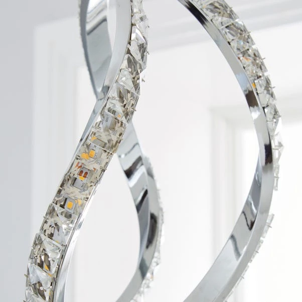 Dunelm Marsia 1 Light Integrated LED Swirl Jewel Chrome Ceiling Fitting 3 Dunelm Marsia 1 Light Integrated LED Swirl Jewel Chrome Ceiling Fitting - Image 3