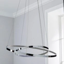 Dunelm Marcella 2 Light Integrated LED Hoops Chrome Ceiling Fitting -Lava Lamp Shop 1000158437 alt01
