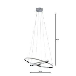 Dunelm Marcella 2 Light Integrated LED Hoops Chrome Ceiling Fitting -Lava Lamp Shop 1000158437 alt04