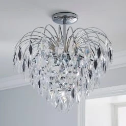 Alternative view of Dunelm Parla 3 Light Jewels Semi-Flush Ceiling Fitting