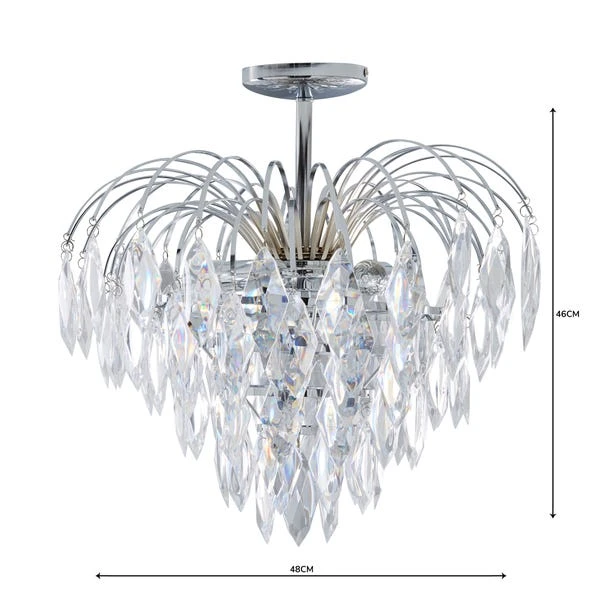 Dunelm Parla 3 Light Jewels Semi-Flush Ceiling Fitting 5 Dunelm Parla 3 Light Jewels Semi-Flush Ceiling Fitting - Image 5