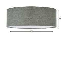 Dunelm Sara 38cm Grey Shade Flush Ceiling Fitting -Lava Lamp Shop 1000158456 alt04
