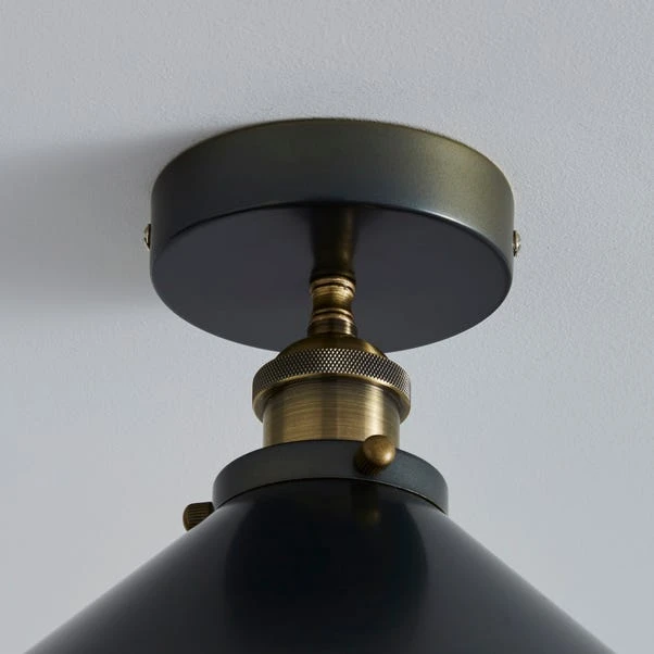 Dunelm Logan 1 Light Pendant Grey Industrial Semi-Flush Ceiling Fitting 3 Dunelm Logan 1 Light Pendant Grey Industrial Semi-Flush Ceiling Fitting - Image 3