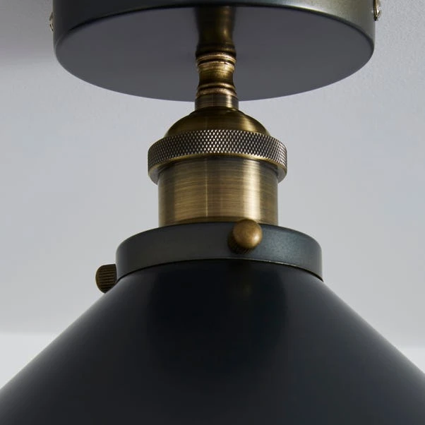 Dunelm Logan 1 Light Pendant Grey Industrial Semi-Flush Ceiling Fitting 4 Dunelm Logan 1 Light Pendant Grey Industrial Semi-Flush Ceiling Fitting - Image 4